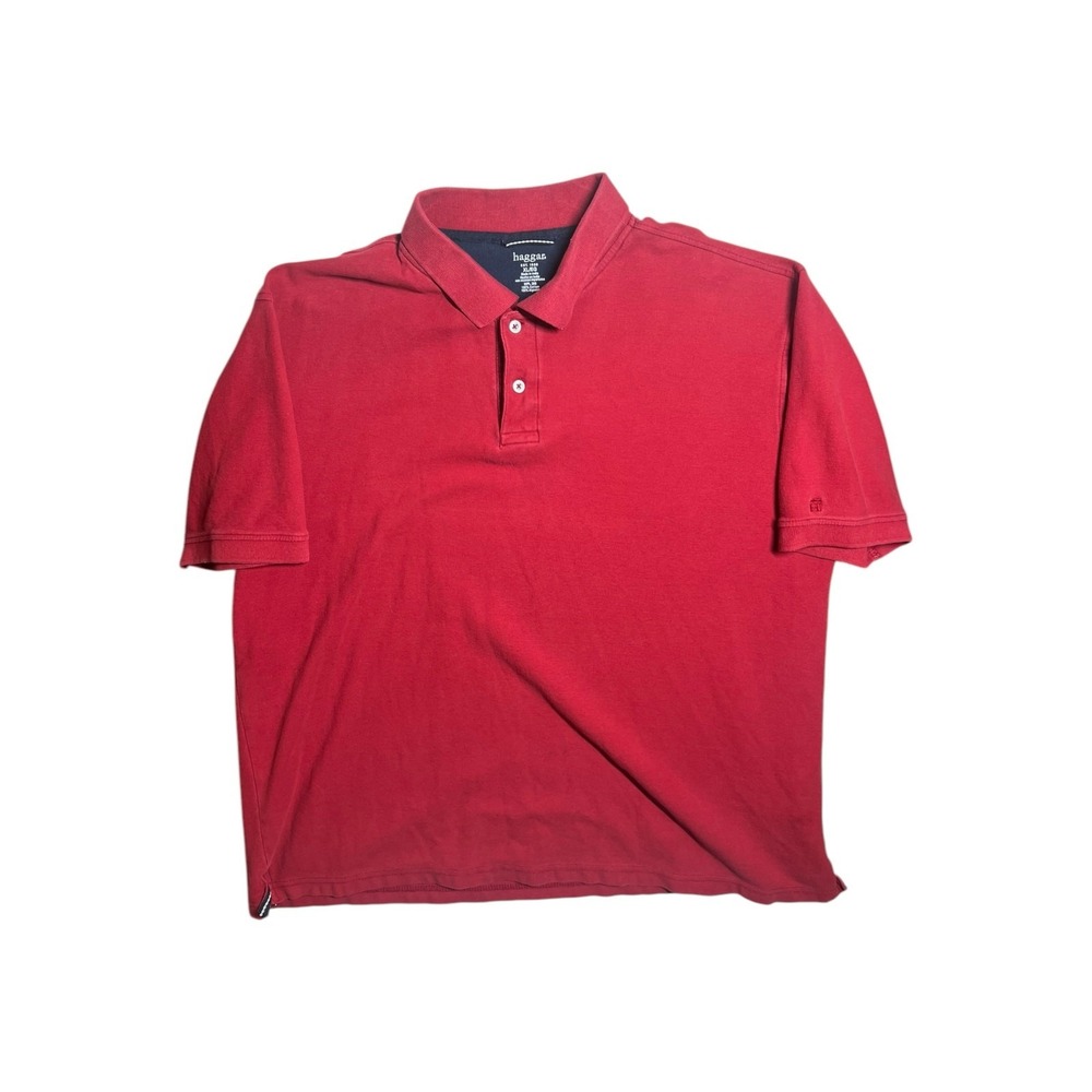 Haggar Men's XL Red Polo Shirt Short Sleeve Casual Classic